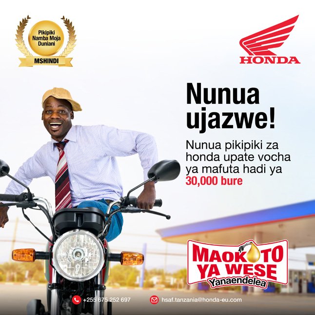 Honda Tanzania motorcycle campaign visuals
