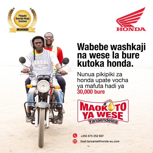 Honda Tanzania motorcycle campaign visuals 2 of 3