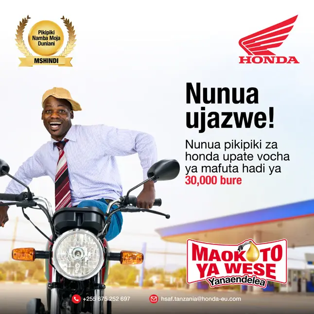 Honda Tanzania motorcycle campaign visuals